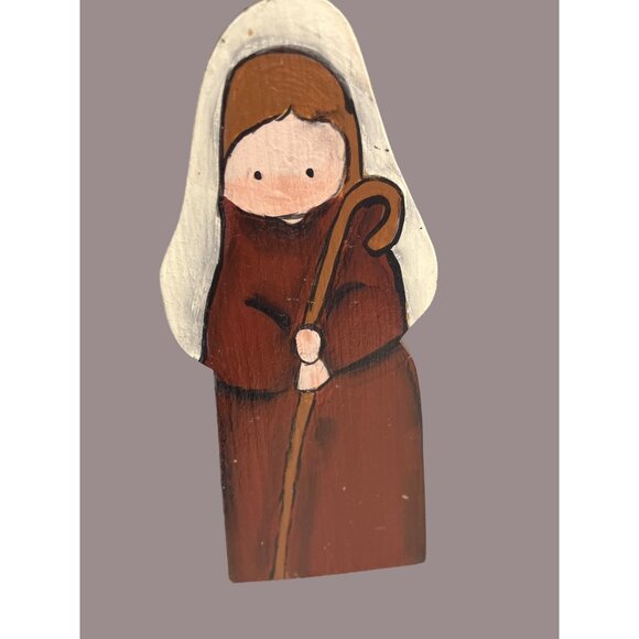 Wooden Nativity Set With Hand-Painted Figurines - Picture 9 of 14